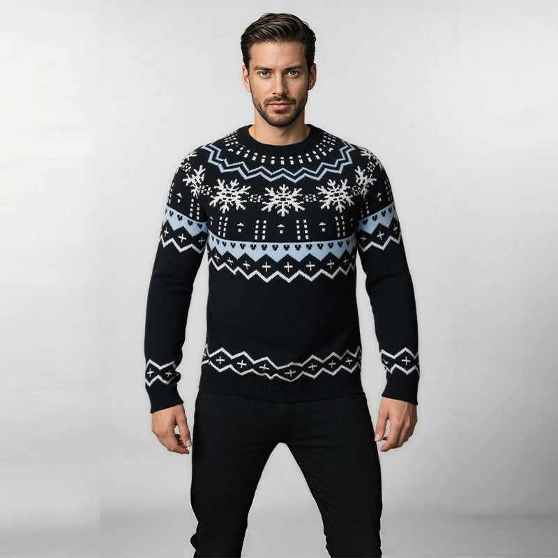 Herren kuscheliger Norweger-Pullover mit Winterdesign Drune