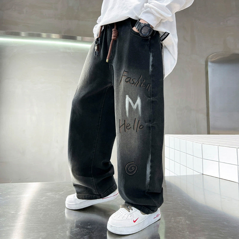 Unisex weite Denim-Hose im modischen Oversized-Style Drune