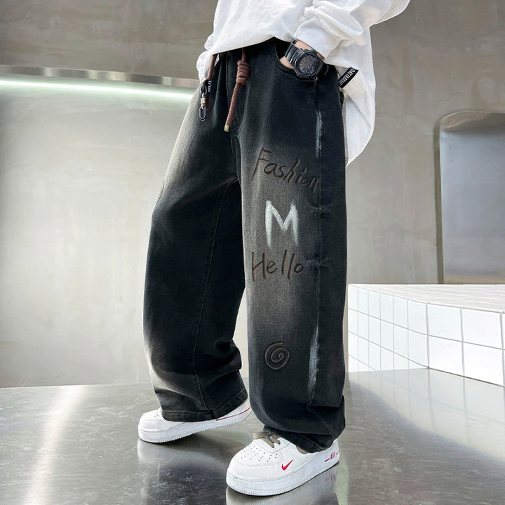 Unisex weite Denim-Hose im modischen Oversized-Style Drune
