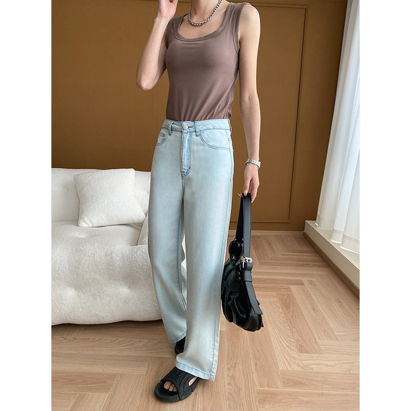 Damen weite High-Waist Jeans im lässigen Schnitt und nachhaltigem Denim Drune