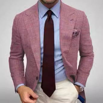 Herren elegante Karomuster Blazerjacke mit schmalem Schnitt Drune