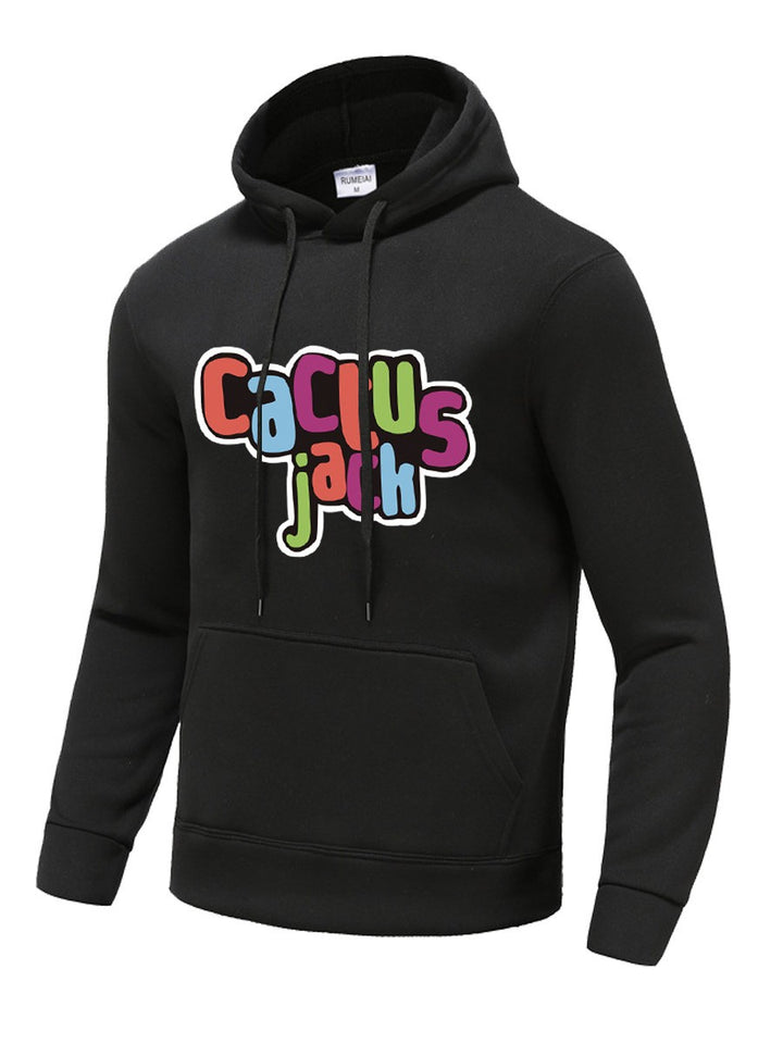 Herren bequemer Kapuzenpullover mit auffälligem mehrfarbigem Grafikdruck Drune