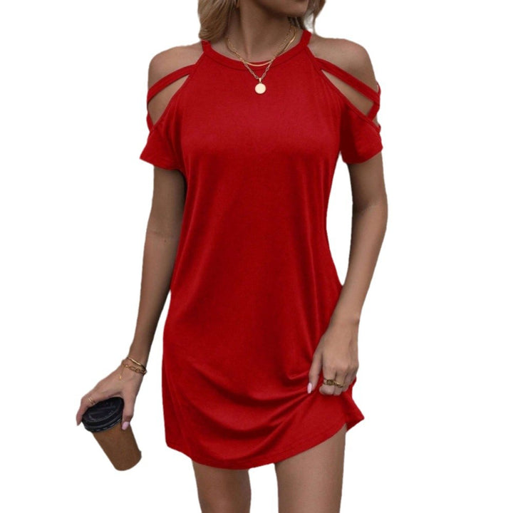 Damen lässiges Minikleid mit modischem Cut-Out und verstellbaren Trägern Drune