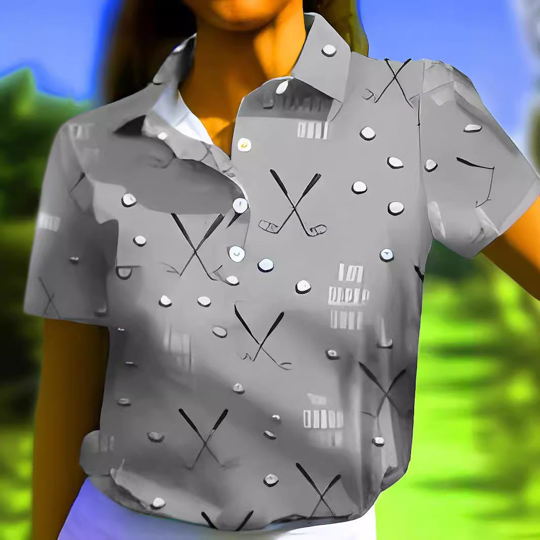 Damen Poloshirt mit modernem Golf-Muster und bequemem Schnitt Drune
