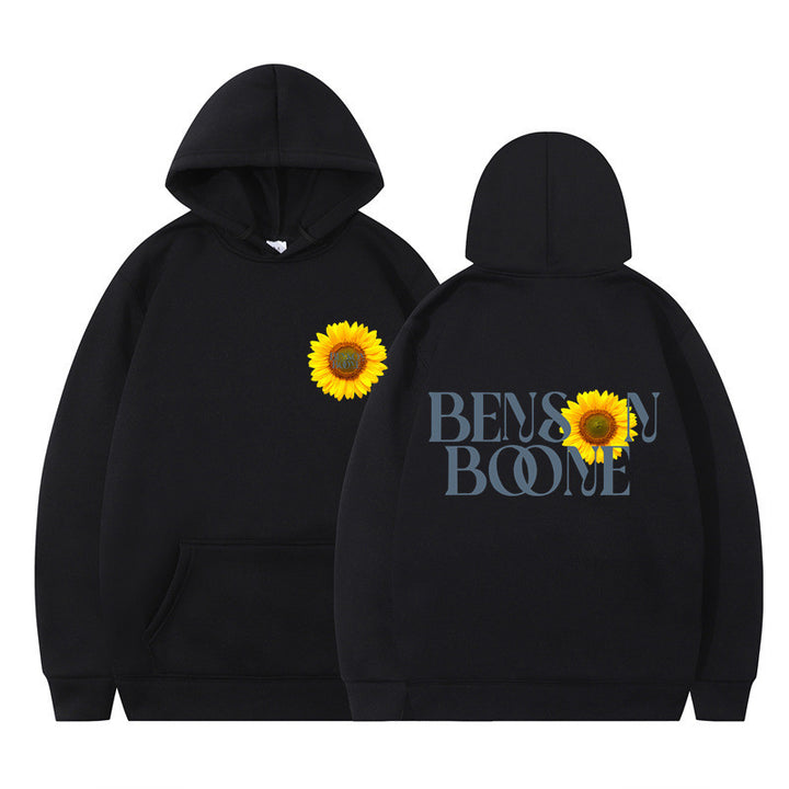 Damen Kapuzenpullover mit einzigartigem Sonnenblumenmotiv und bequemer Passform Drune