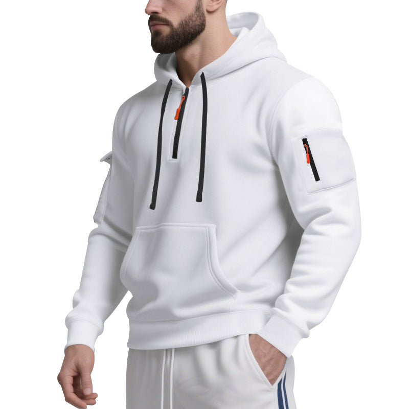 Herren Funktions-Hoodie mit halbem Reißverschluss und praktischen Taschen Drune