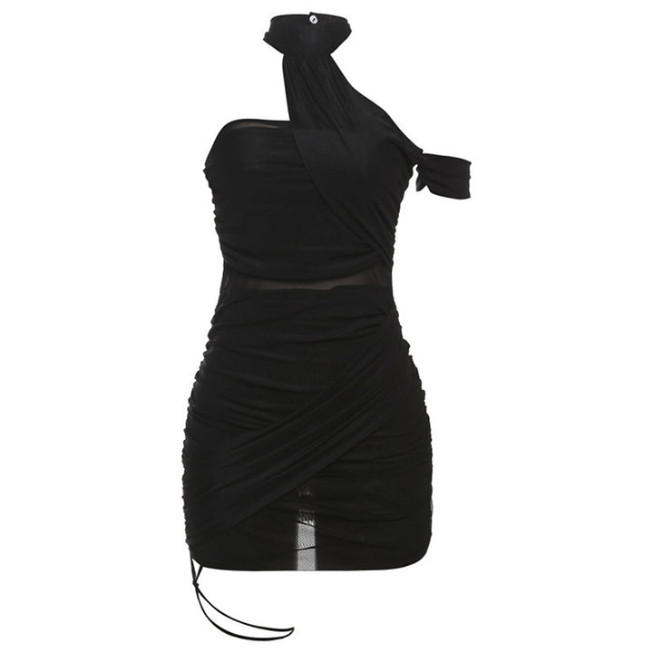 Damen figurbetontes Minikleid mit Rüschendetails und elegantem Wickeldesign Drune