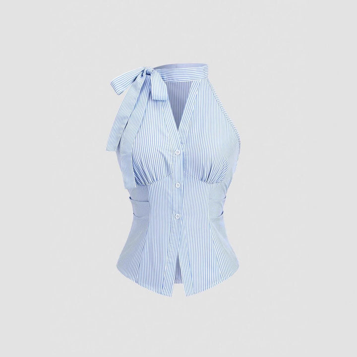 Damen sommerliche Bluse mit Rippstruktur Drune