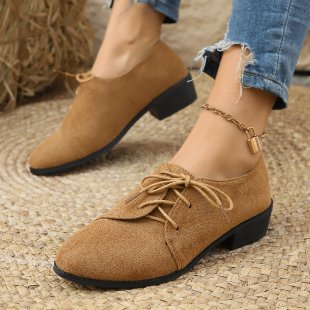 Damen elegante Schnürschuhe aus hochwertigem Wildleder mit komfortablem Fußbett und modischem Design Drune