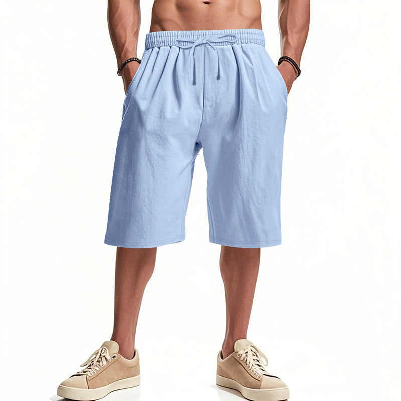 Herren nan lässige Bermudashorts aus Baumwollmix mit elastischem Bund Kordelzug und Seitentaschen Drune