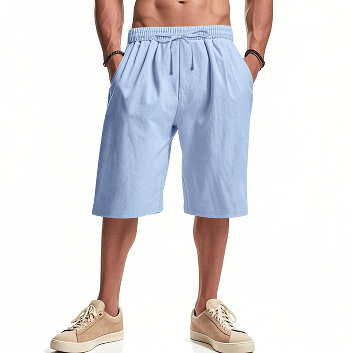 Herren nan lässige Bermudashorts aus Baumwollmix mit elastischem Bund Kordelzug und Seitentaschen Drune