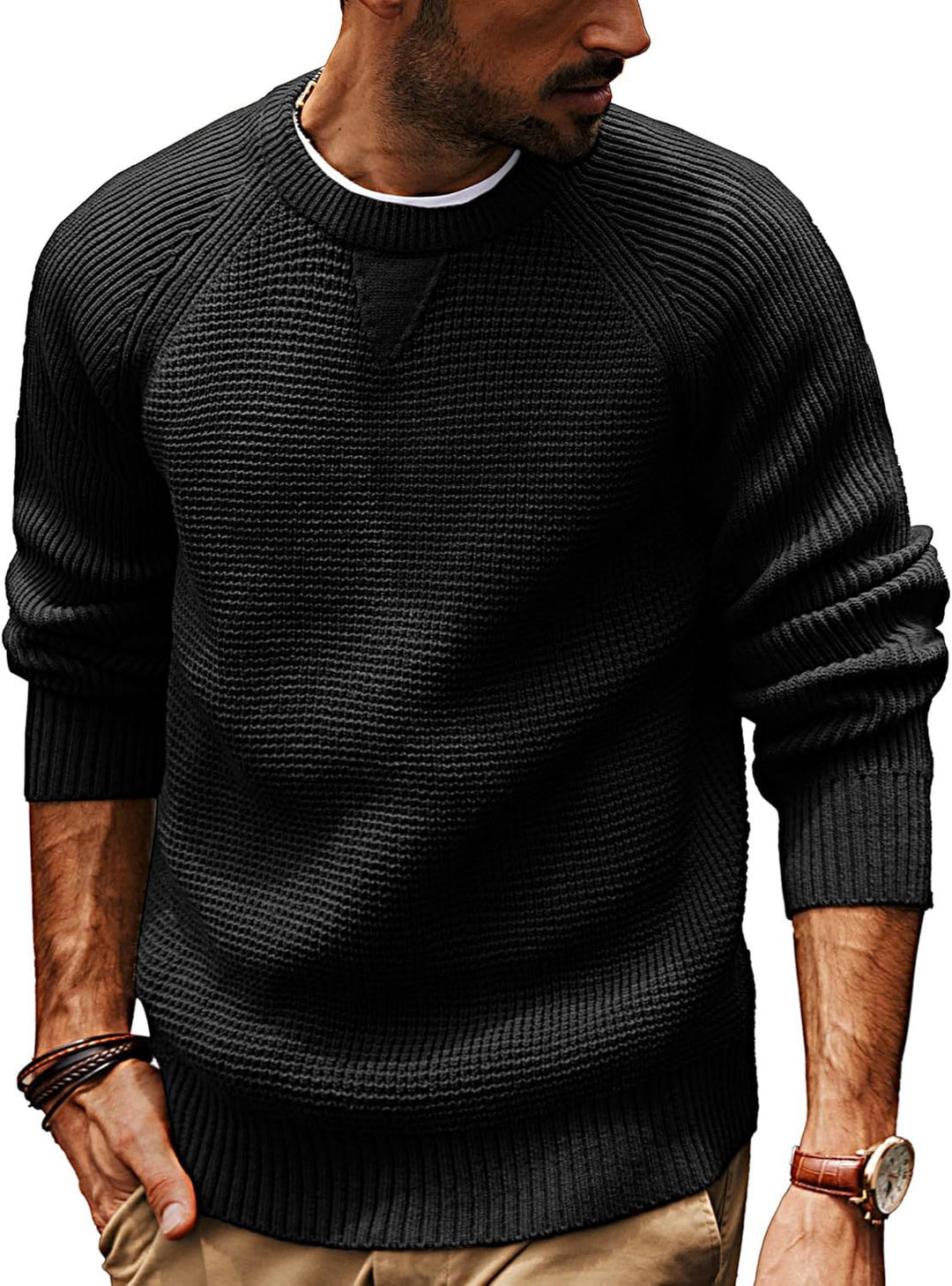 Herren strukturiertes Pullover mit lässigem Schnitt Drune