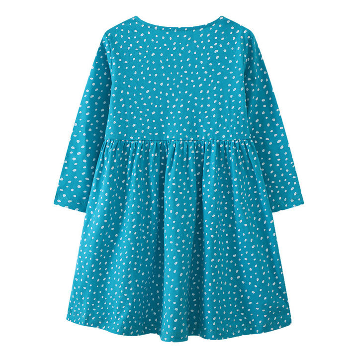 Mädchen Langarmkleid mit verspieltem Vogel-Design Drune