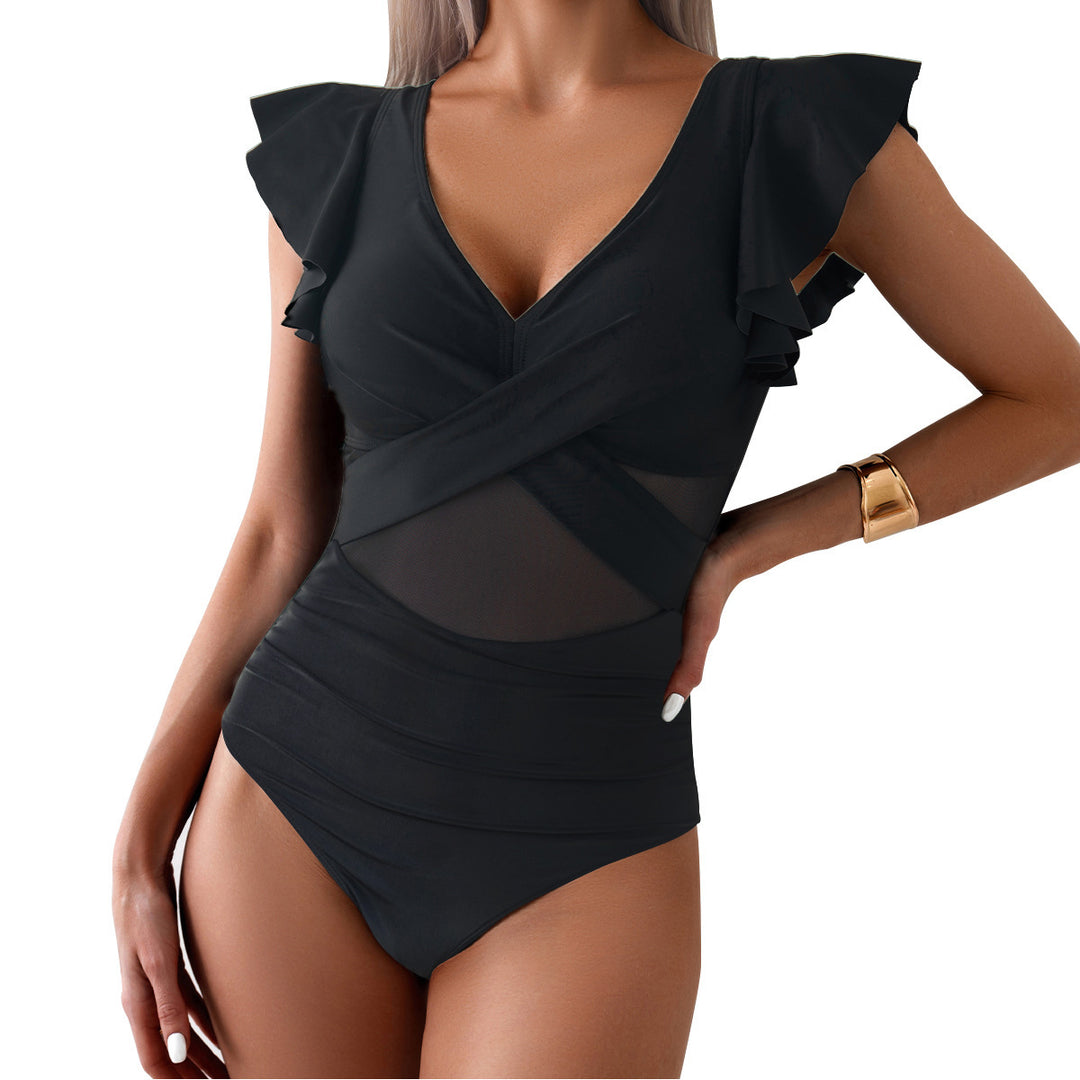 Damen Elegant geschnittener Einteiler mit Rüschendetails Drune