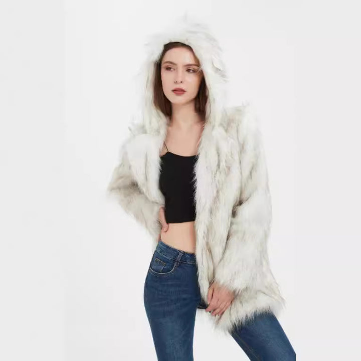 Damen Coole und lässige Kunstpelzjacke Drune