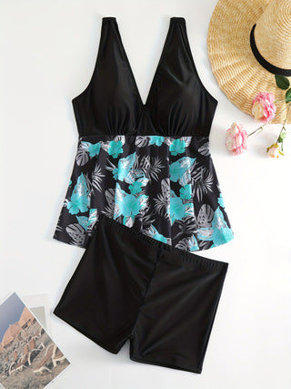 Damen Tankini-Set mit floralem Oberteil und komfortablen Badeshorts Drune