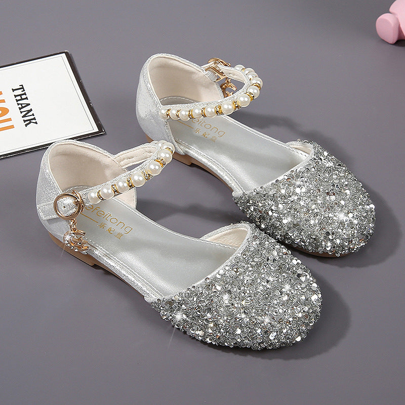 Mädchen Elegante Ballerinas mit Glitzer und Perlen Drune