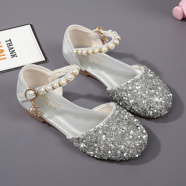 Mädchen Elegante Ballerinas mit Glitzer und Perlen Drune