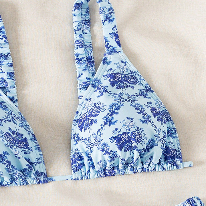 Damen Hochtaillierter Bikini mit verspieltem Rüschendesign Drune