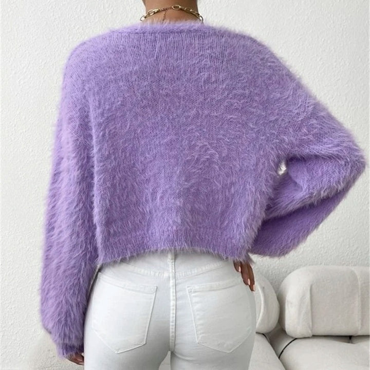 Damen kuschelige Strickjacke Drune