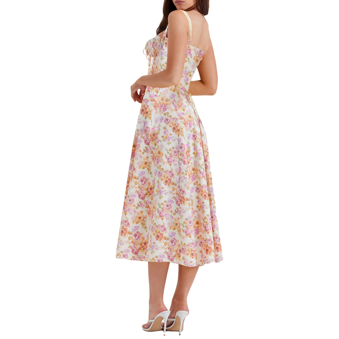 Drune | Gedrucktes Blumenkleid Korsettmodell
