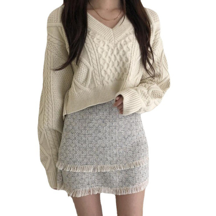 Damen Modischer Strickcardigan mit vielseitigem Bindegürtel und kreativem Design Drune