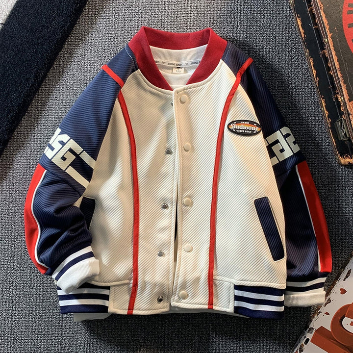 Damen lässige Collegejacke mit modernem Schriftzug und sportlichen Akzenten Drune