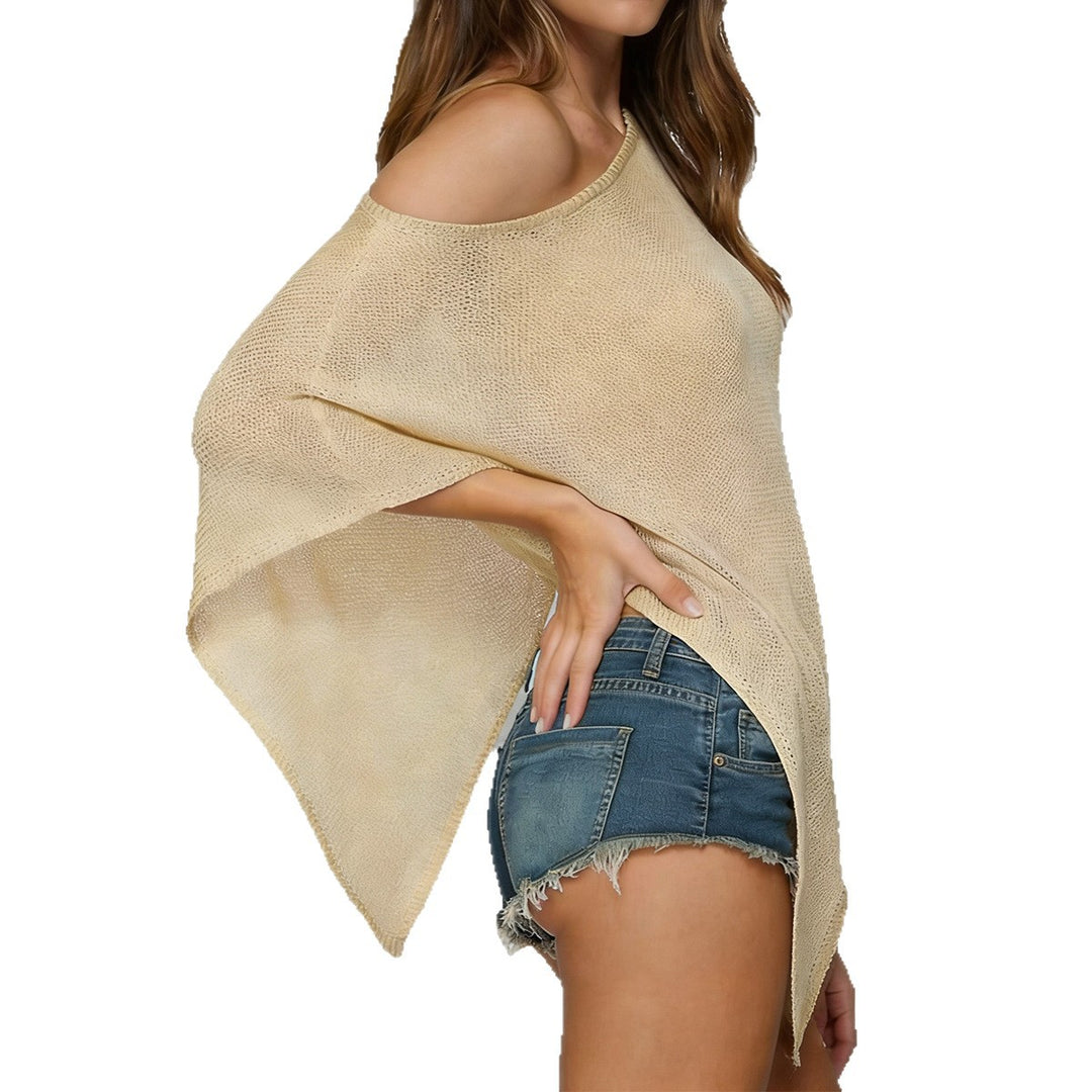 Damen Asymmetrisches Strick-Cover-Up Drune