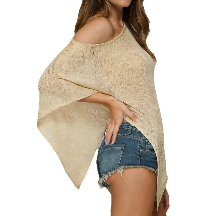 Damen Asymmetrisches Strick-Cover-Up Drune