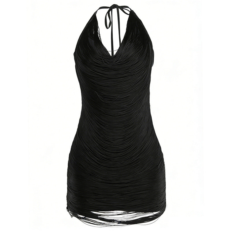 Damen elegantes Strandkleid mit raffinierten Drapierungsdetails Drune