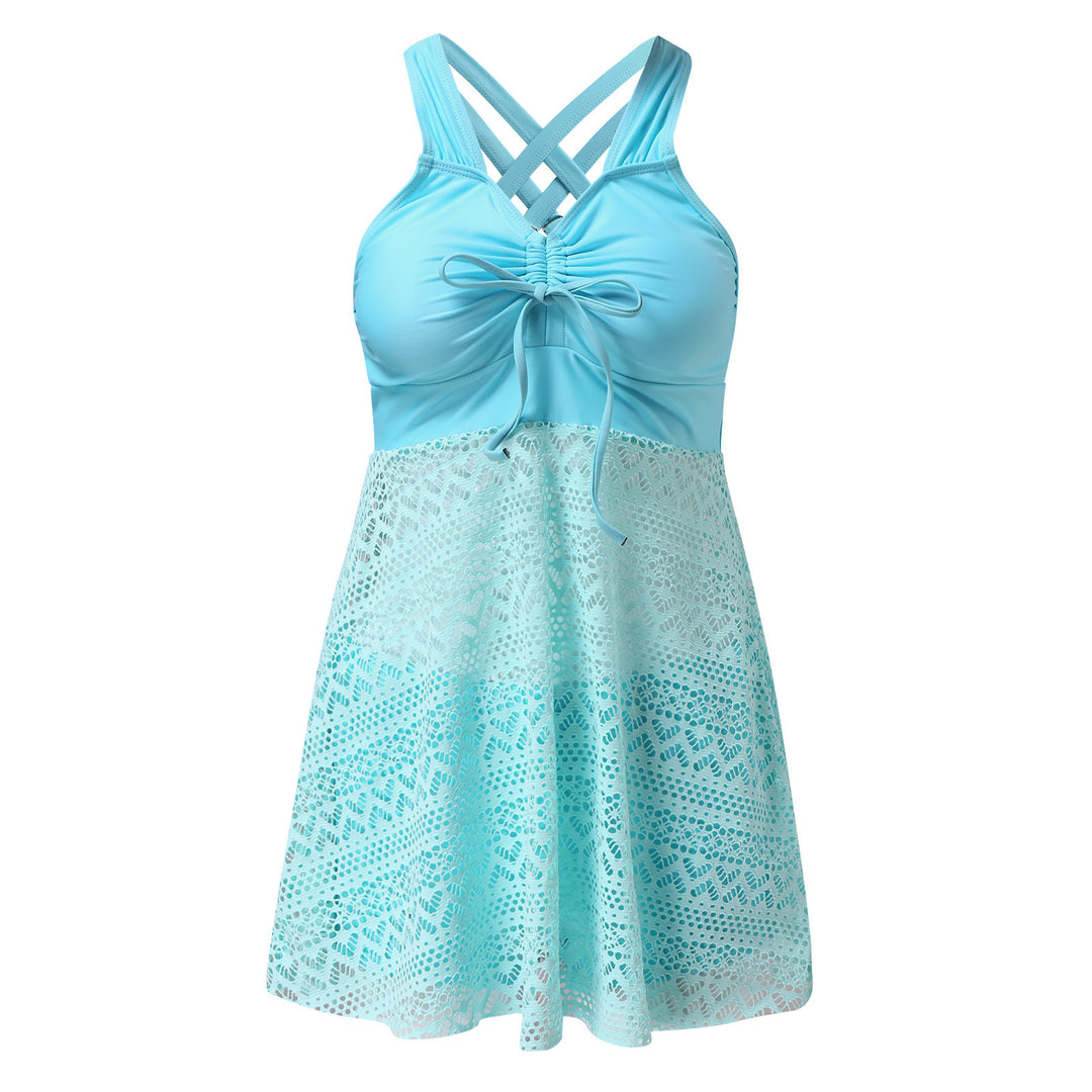 Damen Badekleid mit raffinierter Raffung und elegantem Spitzenmuster Drune