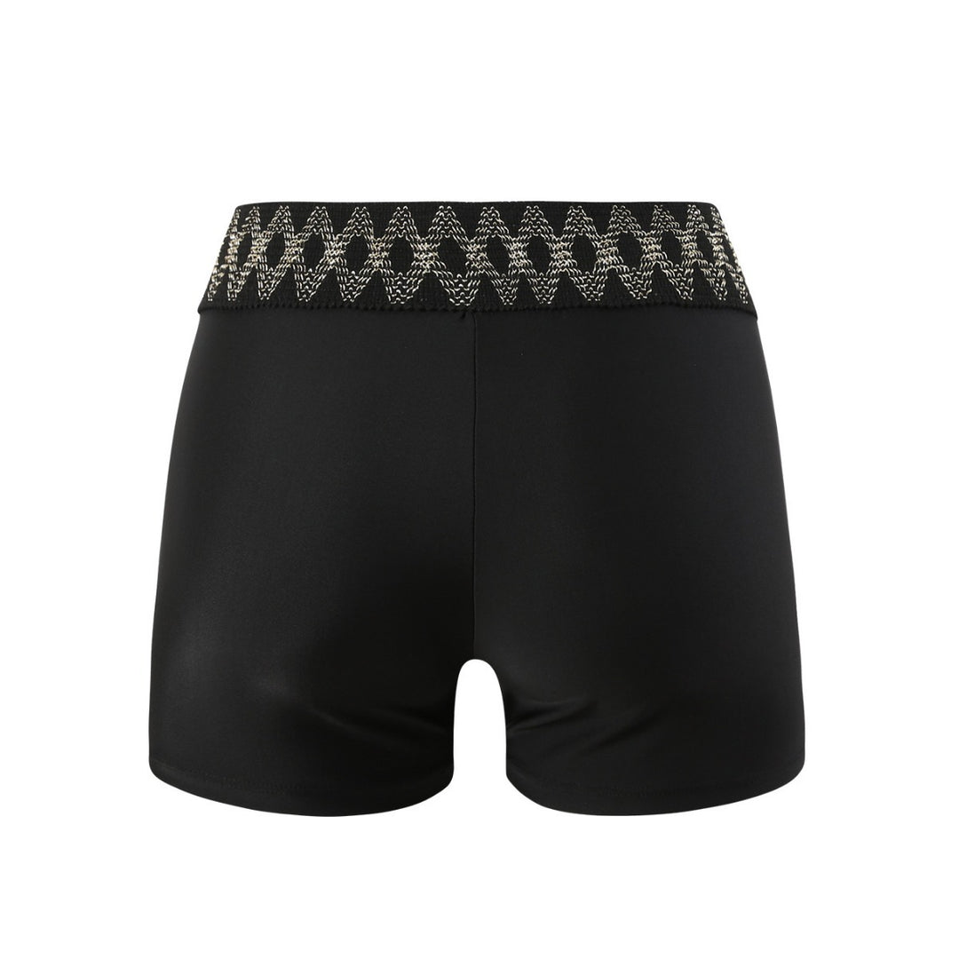 Damen hoch geschnittene Badeshorts mit dekorativem Taillenbund Drune