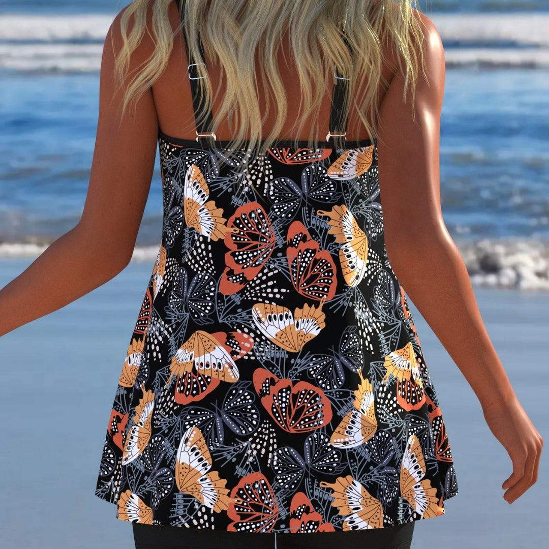 Damen Schwimmanzug mit modischem A-Linien-Schnitt und floralem Design Drune