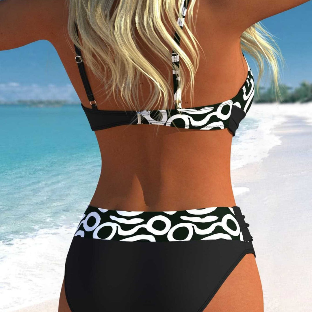 Damen Bikini-Set mit verführerischem Wickeldesign und hübschem Muster Drune