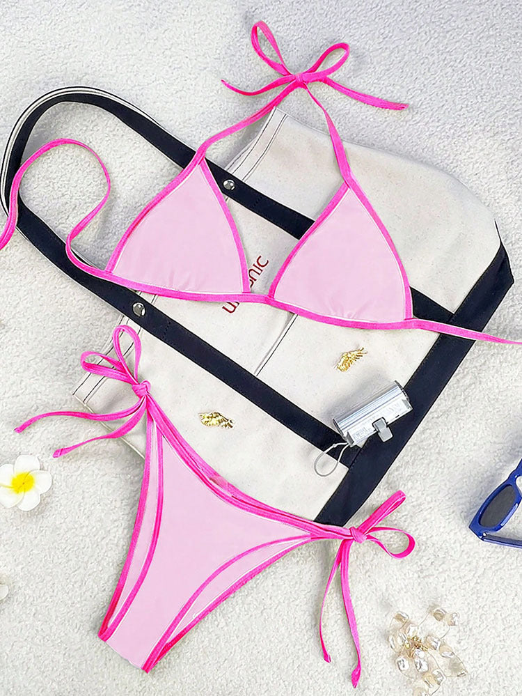 Damen Triangel-Bikini mit verspielten Schleifendetails Drune