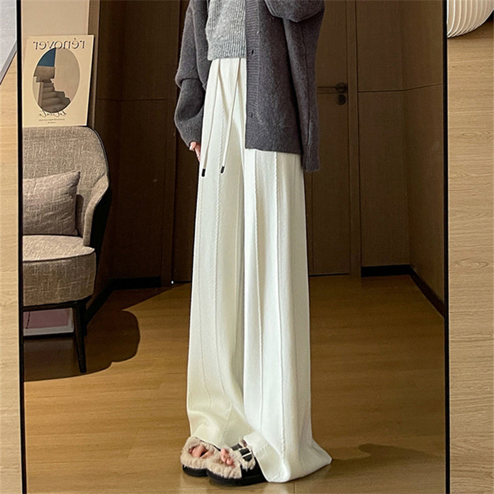 Damen Warme Palazzo-Hose mit elastischem Bund und seitlichen Taschen Drune