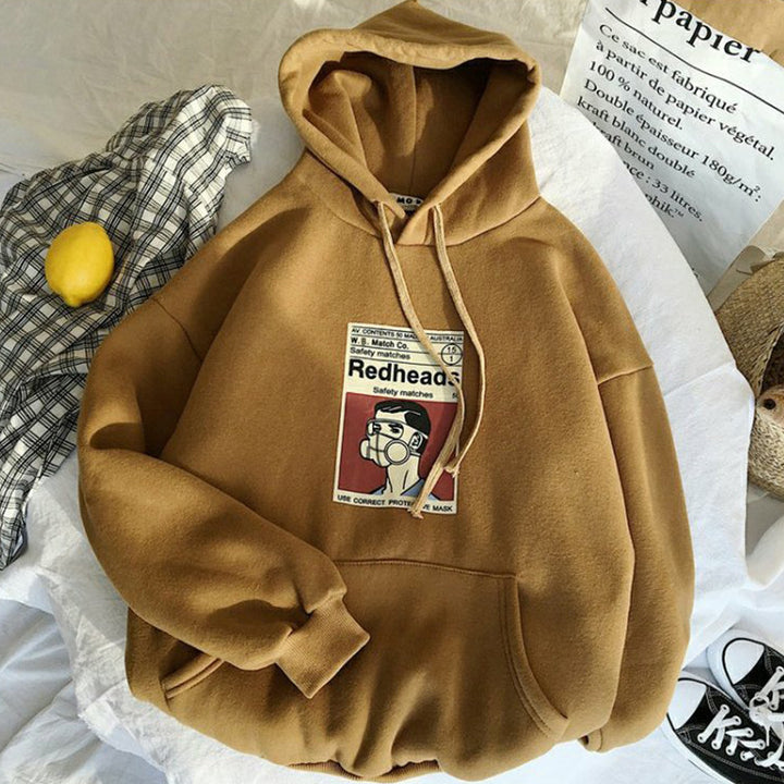 Damen Kapuzenpullover mit kreativem Retro-Motiv Drune