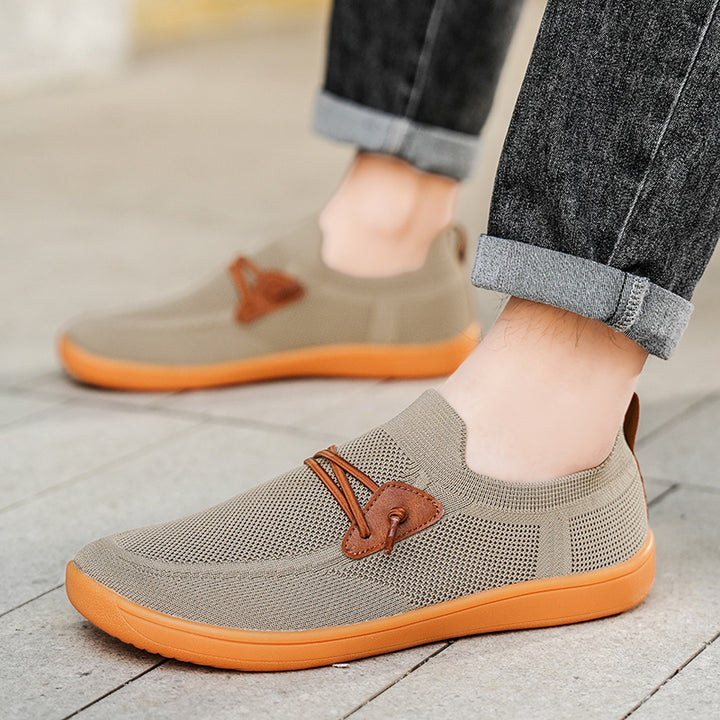 Herren gestrickter Mokassin-Slipper mit elastischem Schaft, Zierösen und stoßdämpfender Flexsohle Drune