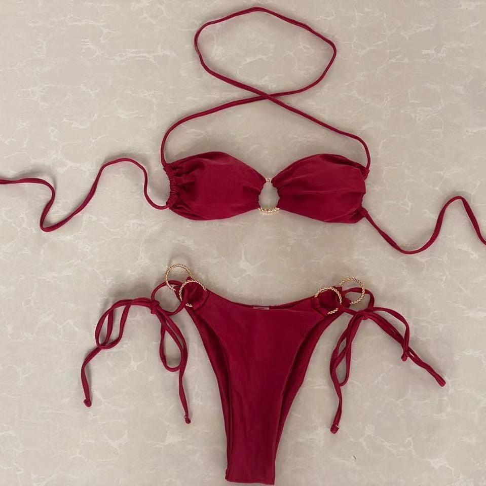 Damen Bikini-Set mit elegantem Trägersystem und modischen Metalldetails Drune
