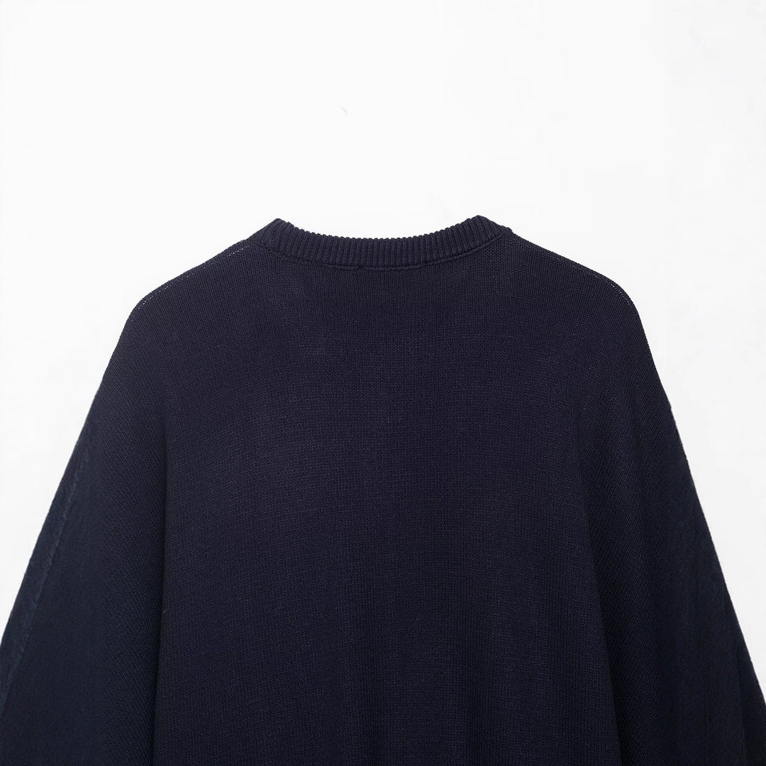 Damen oversized Strickpullover mit lässigem Schnitt und weitem Ärmel Drune