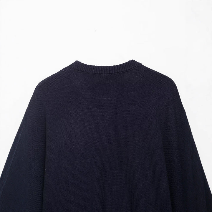 Damen oversized Strickpullover mit lässigem Schnitt und weitem Ärmel Drune