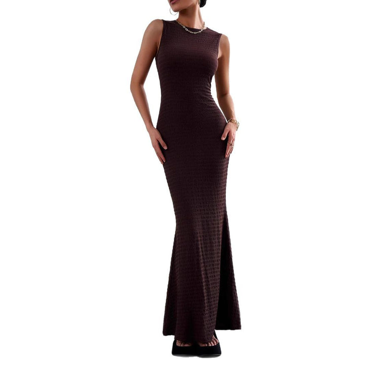 Damen figurbetontes Maxikleid mit elegantem strukturiertem Obermaterial Drune