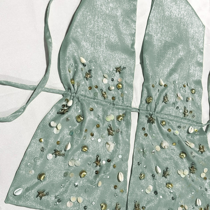 Damen Strandtop mit geschmackvollen Perlendetails Drune