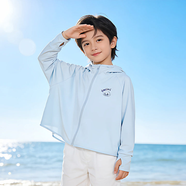 Jungen atmungsaktive Kapuzenjacke mit UV-Schutz Drune