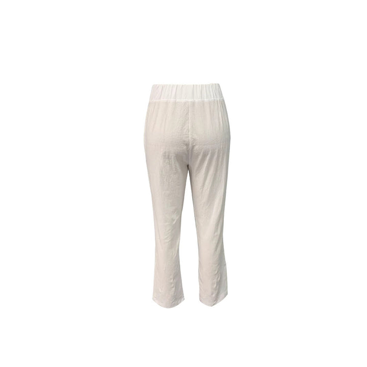 Damen Leichte und luftige Leinenhose mit elastischem Hüftbund und Seitentaschen Drune