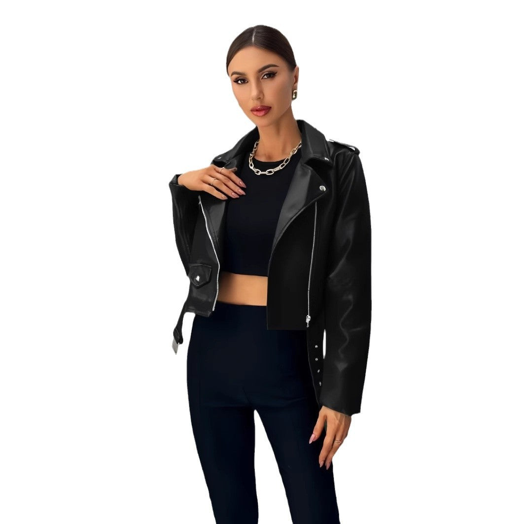 Damen cropped Bikerjacke Drune