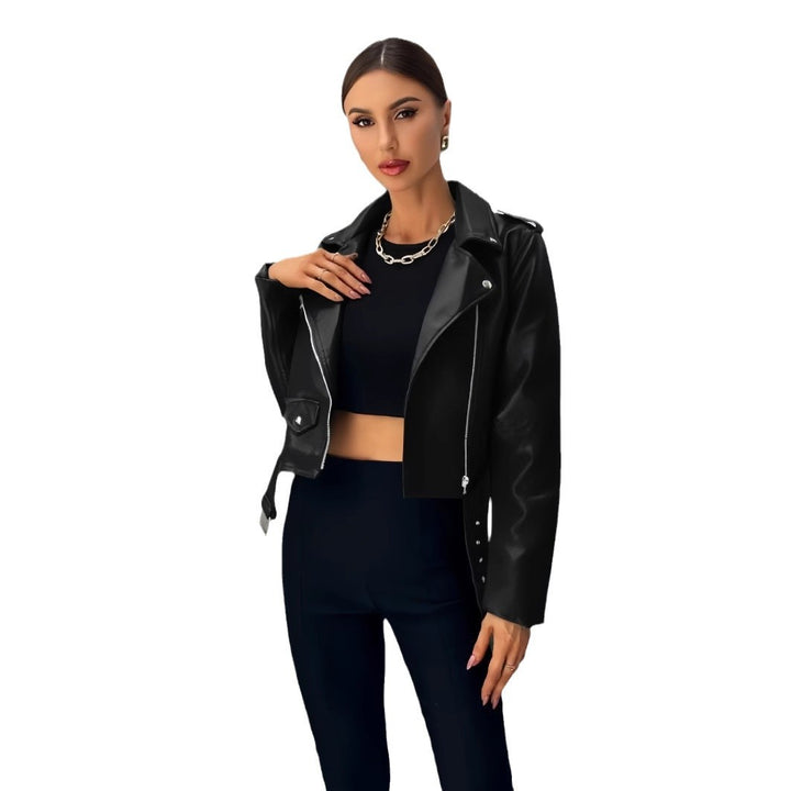 Damen cropped Bikerjacke Drune