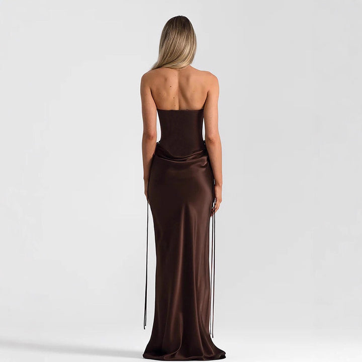 Damen Maxikleid mit elegantem Schnitt und raffinierten Drapierungen Drune