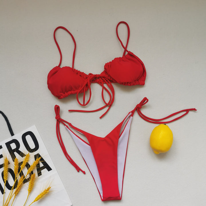 Damen Triangel-Bikini mit regulierbaren Bindebändern Drune