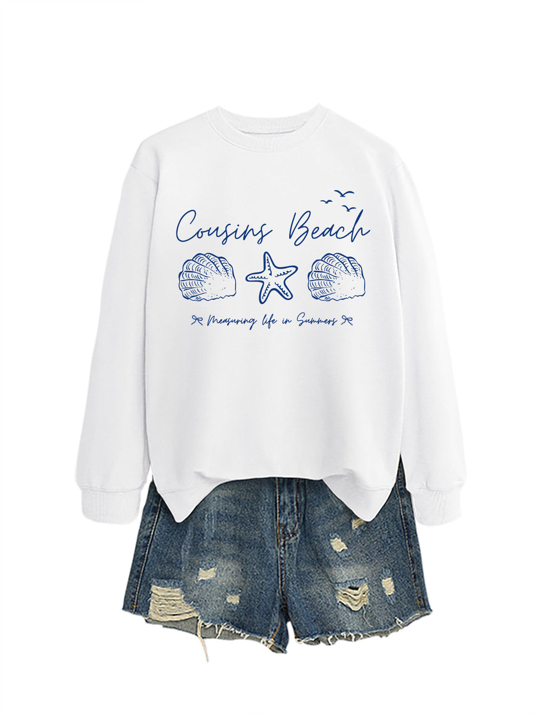 Damen Sweatshirt mit maritimem Motiv und bequemen Schnitt Drune